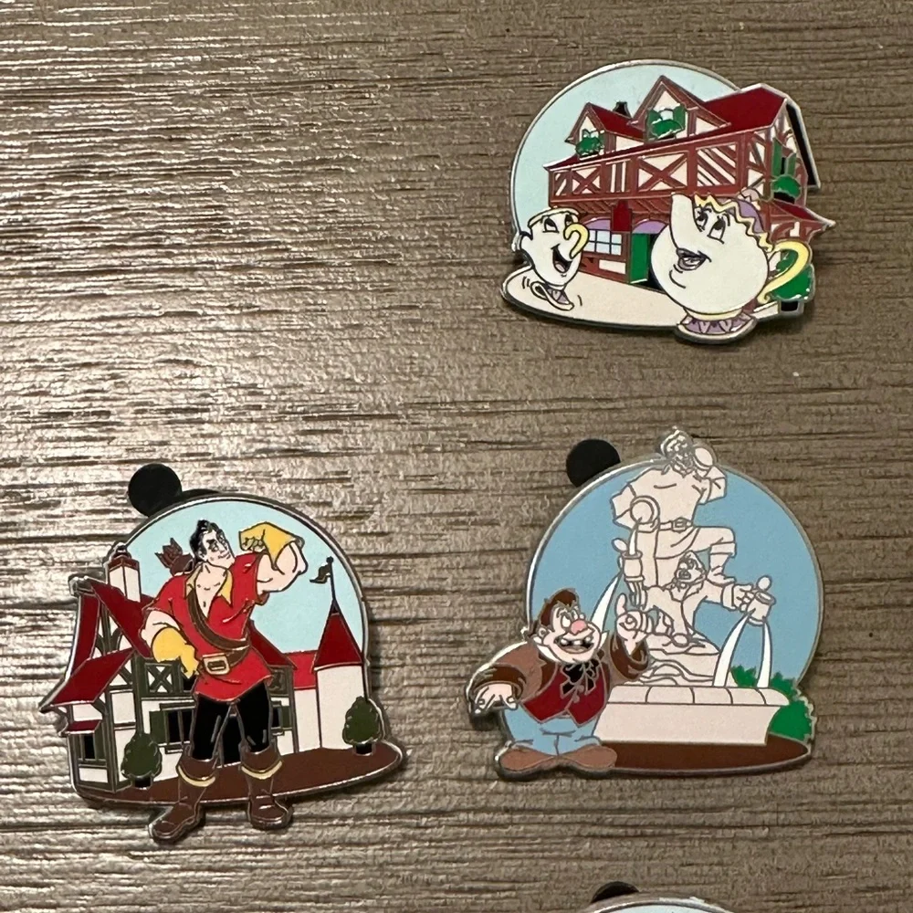 Disney Parks- Beauty and the Beast- New Fantasyland- 10 Pin Set WDW Mystery Set - Picture 2 of 16